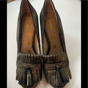 Boden Metallic colored Block Heel Loafers